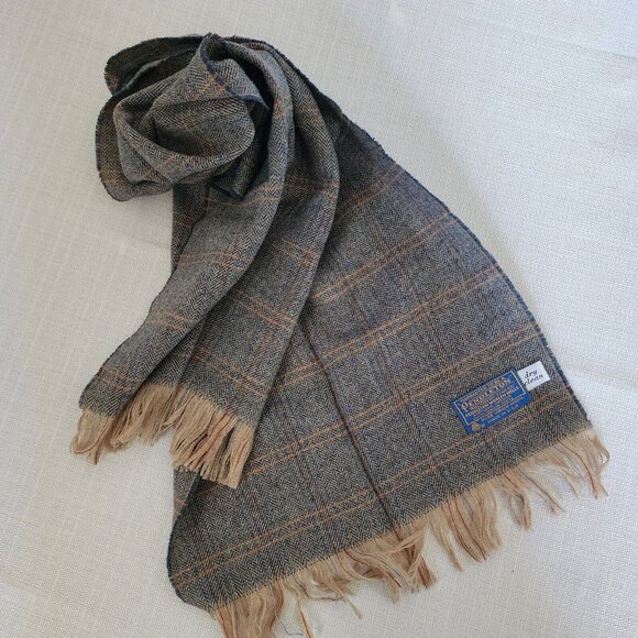 Pendleton Other - Vintage Pendleton Wool Scarf Grey Brown Fringe
